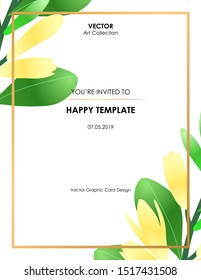 Yellow flower card, Vector illustration design element