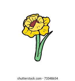 caricatura de flores amarillas