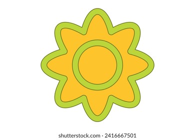 Yellow Flower Decor Sticker Design
