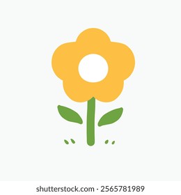 yellow flower design with leaf right and left