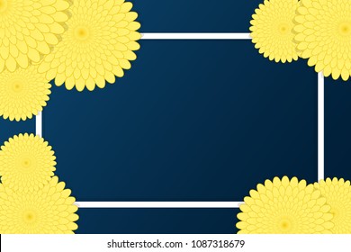 Yellow flower frame graphic vector