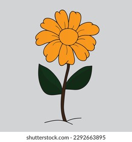 A yellow flower with green leaves