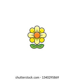 yellow flower icon on a white background