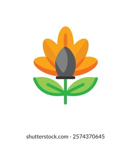 yellow flower icon vector illustration