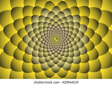 Yellow flower Illusion Background Vector Illustration