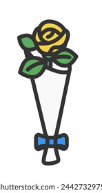 ilustración de flor amarilla ilustración simple