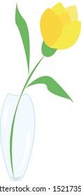 Yellow flower, illustration, vector on white background.