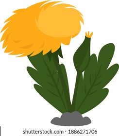 Yellow flower ,illustration,vector on white background