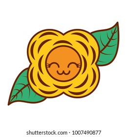 yellow flower kawaii cartoon natural