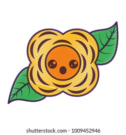 yellow flower kawaii cartoon natural