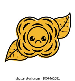 yellow flower kawaii cartoon natural