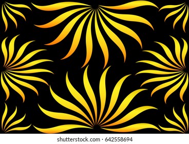 Yellow flower on the black background