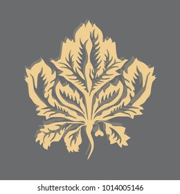 Yellow flower on gray background