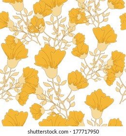 Yellow  flower on the white background