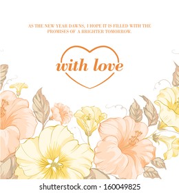 Yellow flower on white backgrounds . Vector illustration.