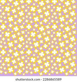 Yellow flower pattern for background. Texture for fabric design. Art for wallpaper. Colorful design background.