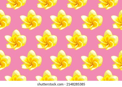 Patrón de flores amarillas en un color de pantona amarillo iluminante sobre fondo rosa pastel. ilustración vectorial de material gráfico, fondo panorámico para cabecera, banner, enlace.
