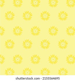 yellow flower patterns on yellow background, vector