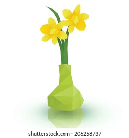 Yellow flower polygonal style