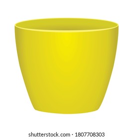 Yellow flower pot. vector illustration