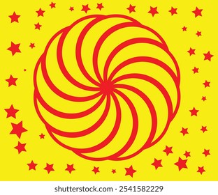 Flor Amarela Estrela Vermelha Pequena