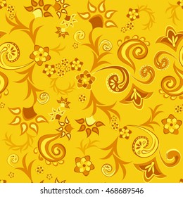 yellow flower seamless ornament