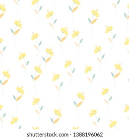 yellow flower seamless pattern background