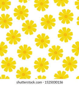 Yellow Flower Seamless Pattern Background Vector Design