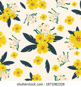 yellow flower seamless pattern background