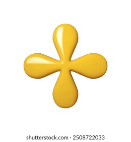 Yellow flower Shaped Balloon Isolated on White Background - Realistic 3D Vector Illustration