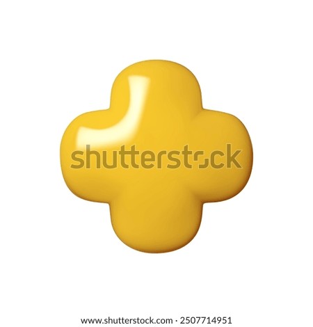 Yellow flower Shaped Balloon Isolated on White Background - Realistic 3D Vector Illustration