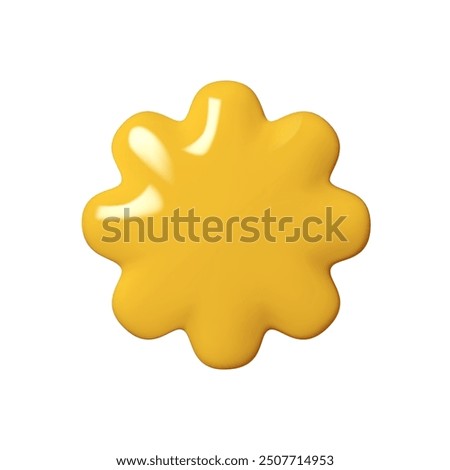 Yellow flower Shaped Balloon Isolated on White Background - Realistic 3D Vector Illustration