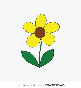 yellow flower single isolated on white background