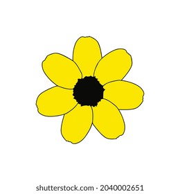 yellow flower single isolated on white background