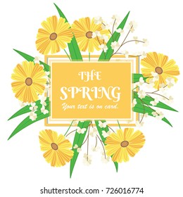 Yellow flower is the sky. The tulip is in the spring. Yellow flower is vector for seamless, pattern and background. Draw image and not trace or copy.