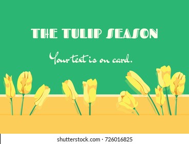 Yellow flower is the sky. The tulip is in the spring. Yellow flower is vector for seamless, pattern and background. Draw image and not trace or copy.