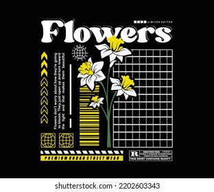 Yellow Flower t shirt design, vector graphic, typographic poster or tshirts street wear and Urban style