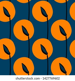 yellow flower vector stylized modern seamless floral pattern