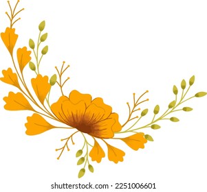 vector de flores amarillas para su decoración