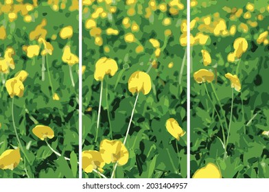 yellow flowered grass vector, brings a soft and cheerful feel to your design bagroun