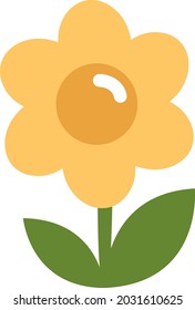 Yellow flower,illustration, vector, on a white background.