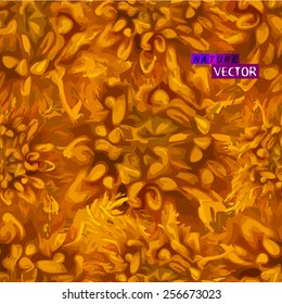 Yellow flowers of abstraction. seamless background. Vector