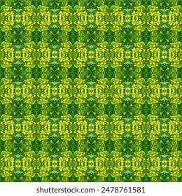 Yellow flowers are arranged to form flowers. It stands out with a background of green leaves making it feel fresh. Bright and cheerful, easy on the eyes