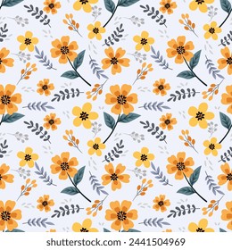 Patrón sin fisuras del diseño de las flores amarillas para el papel pintado textil de la tela que envuelve el papel.