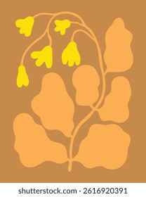 yellow flowers in the evening twilight
