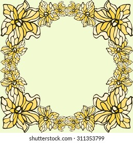 Yellow flowers frame