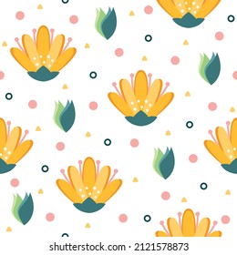 Yellow flowers illustration pattern backgrounds
