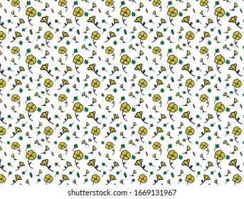 
yellow flowers in leaf field...
