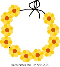 Gelbblüten Lei oder Girlande Vektorgrafik Bild oder Clipart