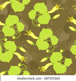 Yellow flowers on brown  background